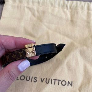 Louis Vuitton double wrap leather bracelet.